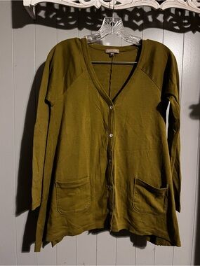 Lilla P cardigan dark green 100% cotton like new condition
